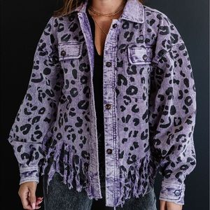 BIBI WILD THING CORDUROY FRINGE JACKET